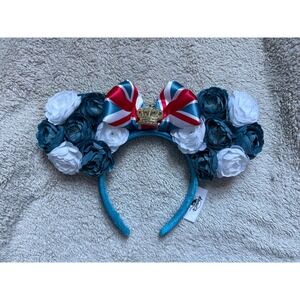Disney Parks Minnie Mouse Epcot UK UNITED KINGDOM Tea Rose Ears Headband